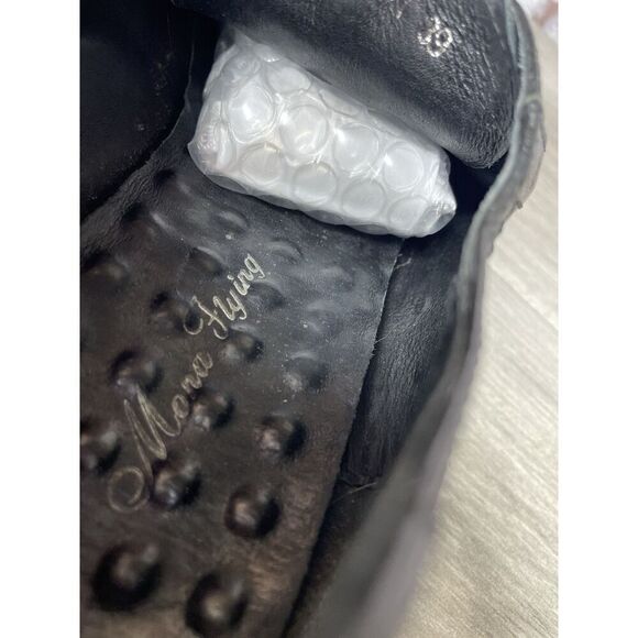 Mona Flying Black Leather Lace Up Brogue Wingtip Derby Shoes Women 39EU/8.5M US - Picture 10 of 16